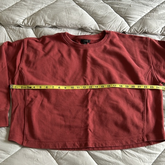 J.Crew University Terry Drawstring Shorts & Cropped Sweatshirt matching set red - Picture 10 of 15